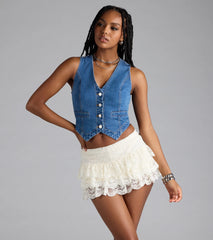 Hometown Cutie Button Denim Vest