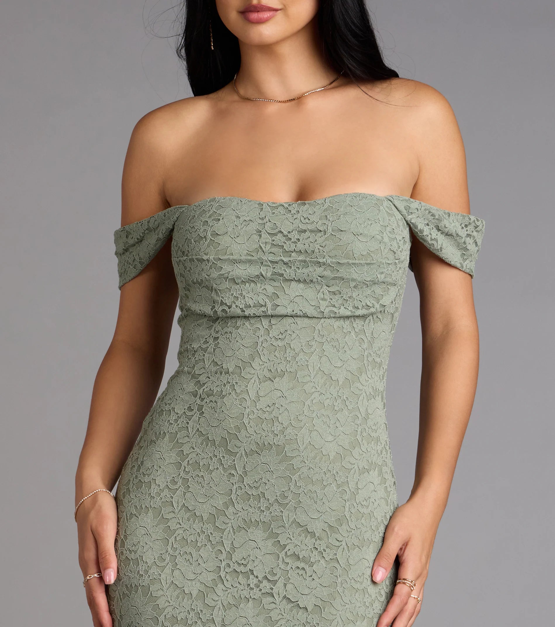 Lavish And Lovely Bodycon Lace Midi Dress