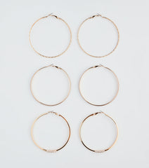 Simply Sleek Three-Pack Hoop Earrings Set