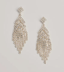 Gorgeous Glamour Rhinestone Fringe Earrings