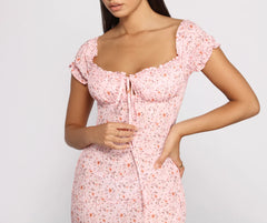 Sweet Florals Smocked Mini Dress