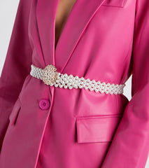 Trendy Elegance Rhinestone Pearl Belt