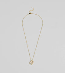 Bubble Letter Monogram Rhinestone Necklace