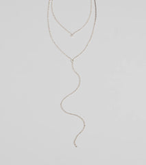 Trendy Glitz Rhinestone Layered Lariat Necklace