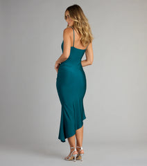 Afterparty Chic Cowl Neck Midi Dress