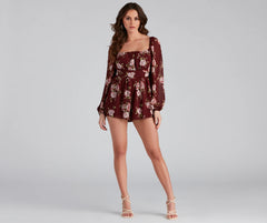 Fresh Florals Chiffon Tie-Back Romper