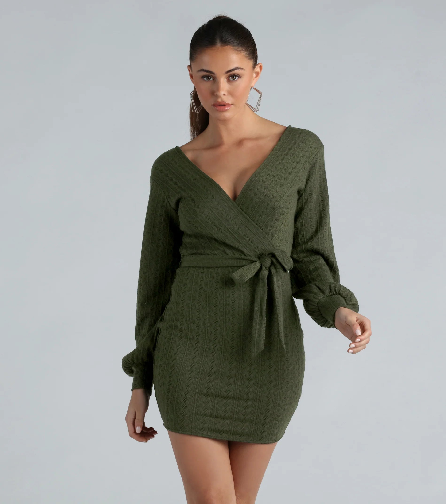 All Things Cute Cable Knit Sweater Dress