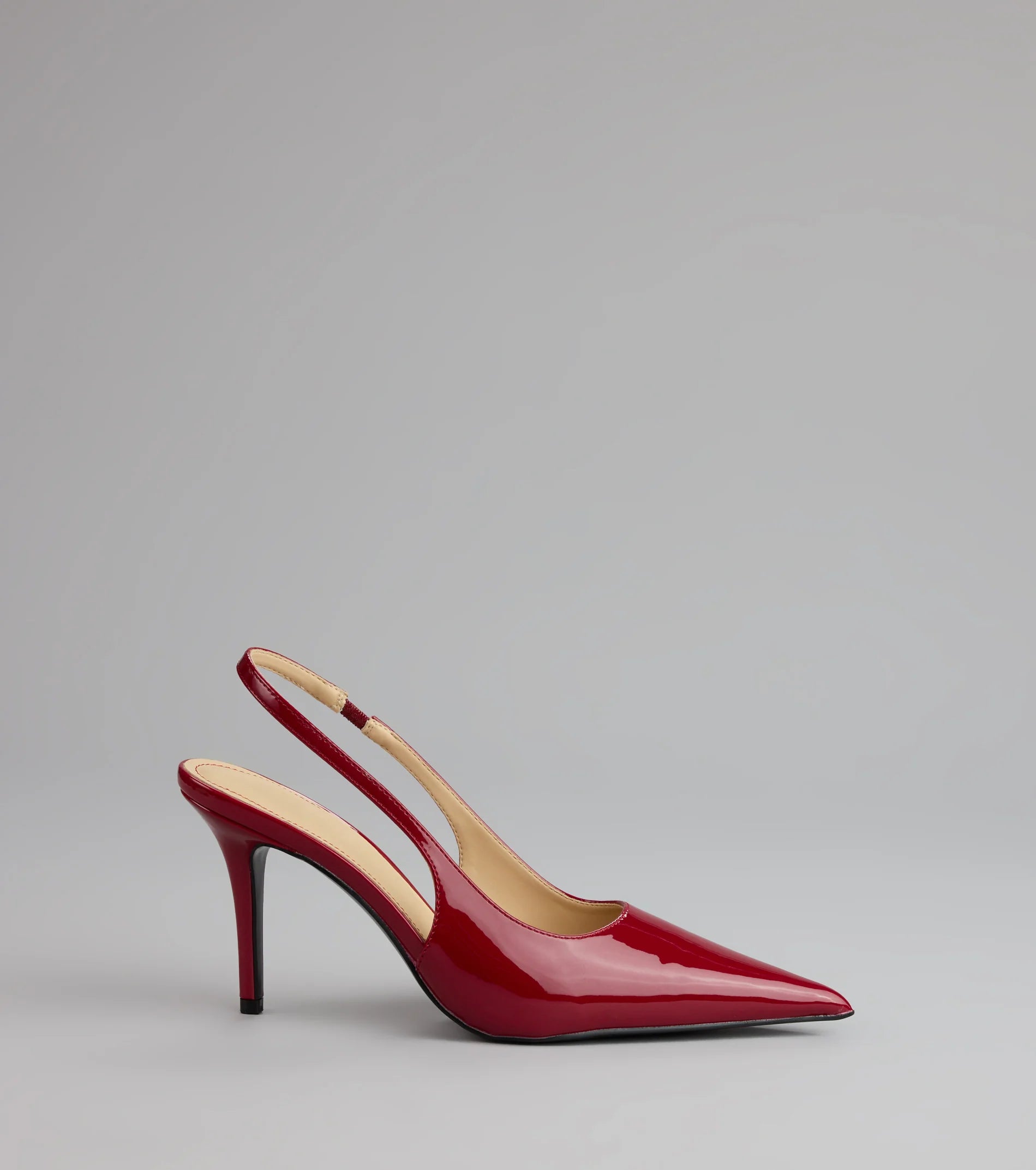 Sharp Finish Patent Slingback Pumps