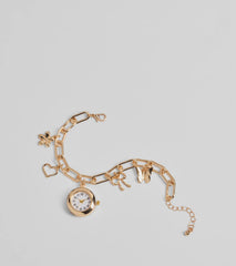 So Glam Chain Link Charm Bracelet