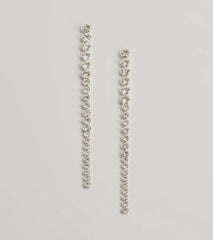 Sleek Styling Linear Rhinestone Earrings