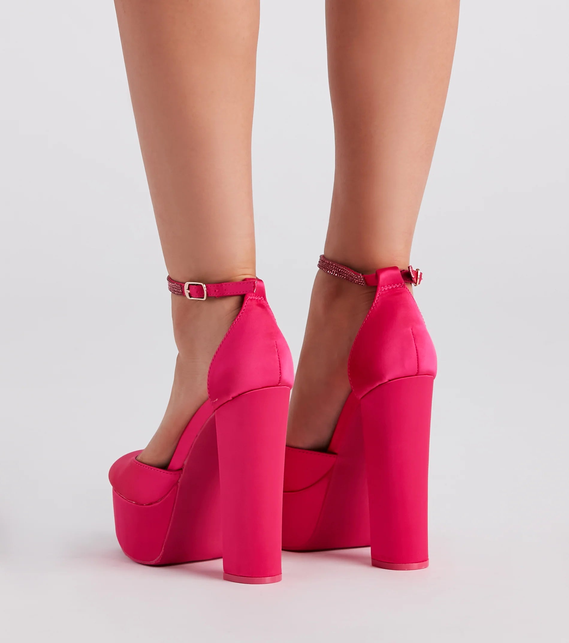 Season To Party Satin Platform Pumps
