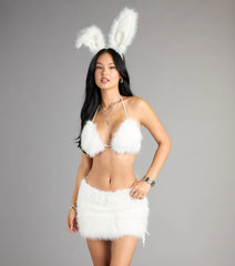 Cozy Cutie Snow Bunny Faux Fur Mini Skirt