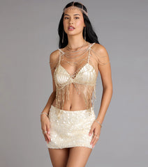 Goddess Drip Rhinestone Bra Chain Necklace