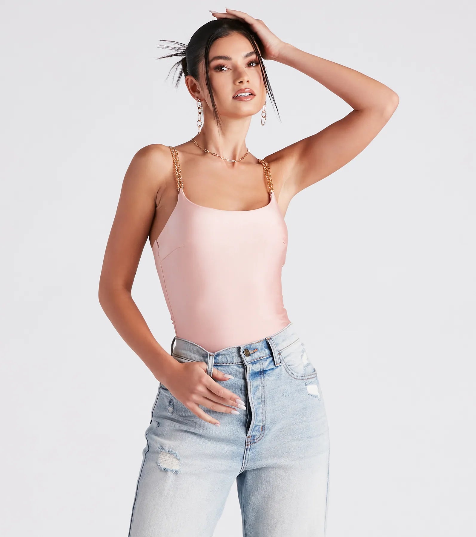 Linked In Style Chain Bodysuit