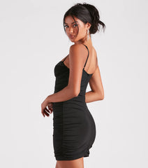 So Obsessed Rhinestone Bust Mini Dress