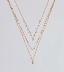 Glitzy Glimmer Layered Charm Necklace Set