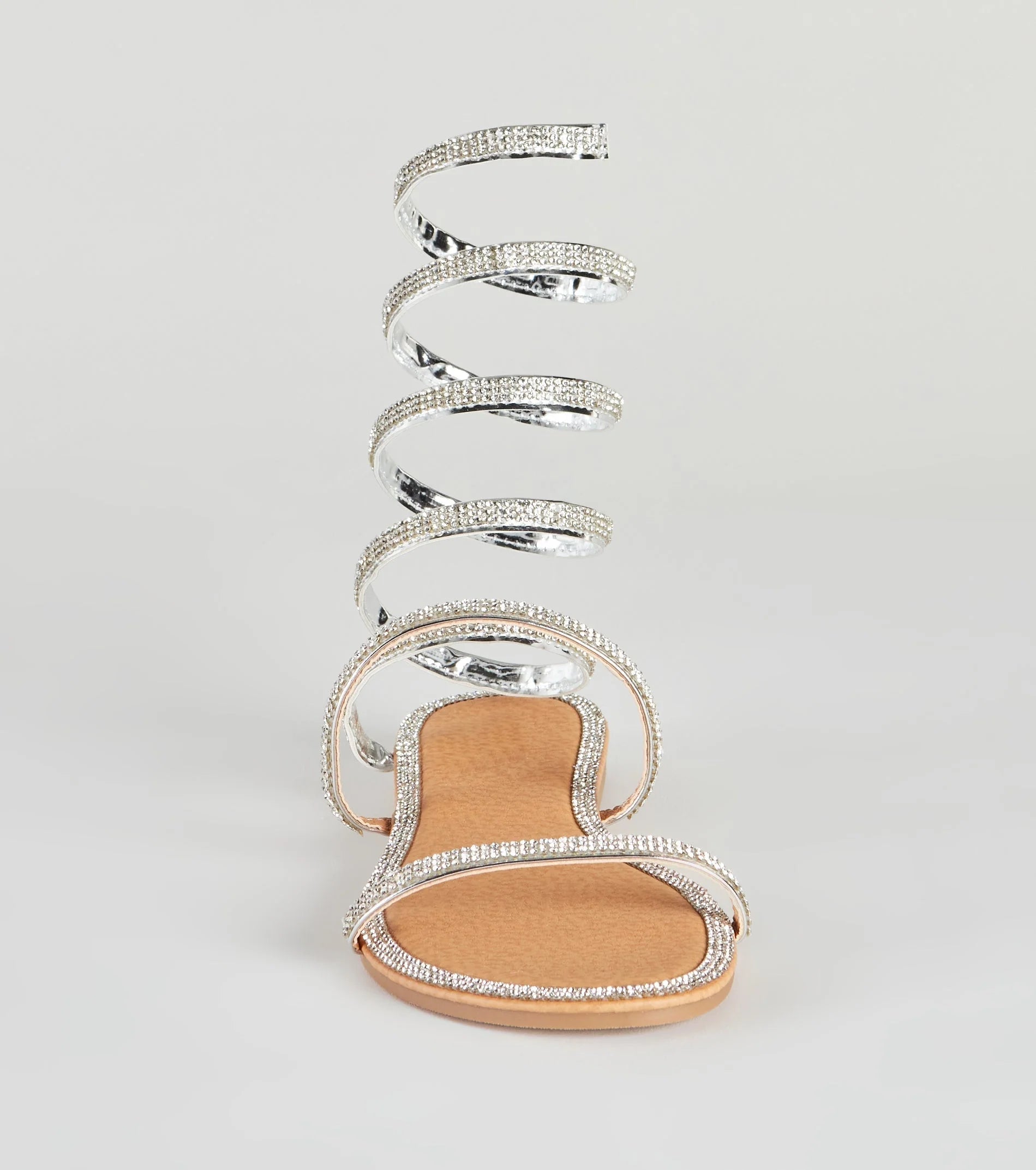 Level Up Rhinestone Spiral Sandals