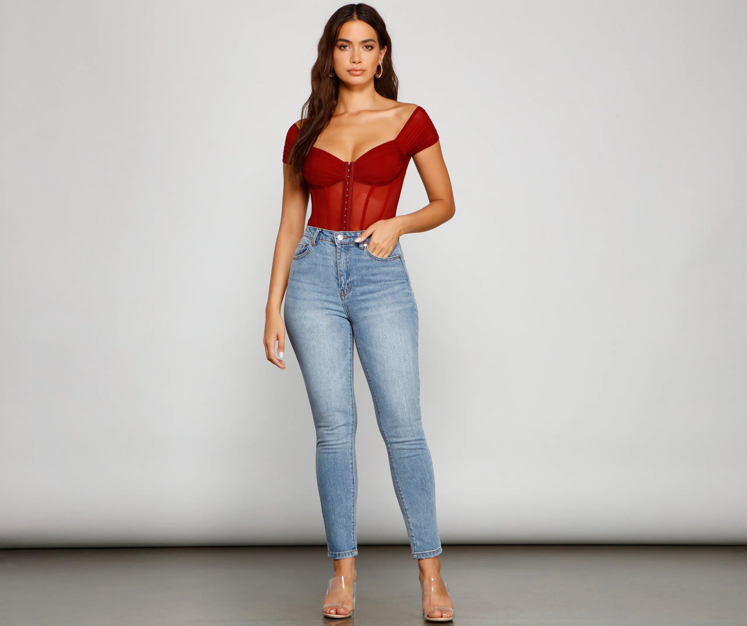 So Chic Mesh Bustier Bodysuit