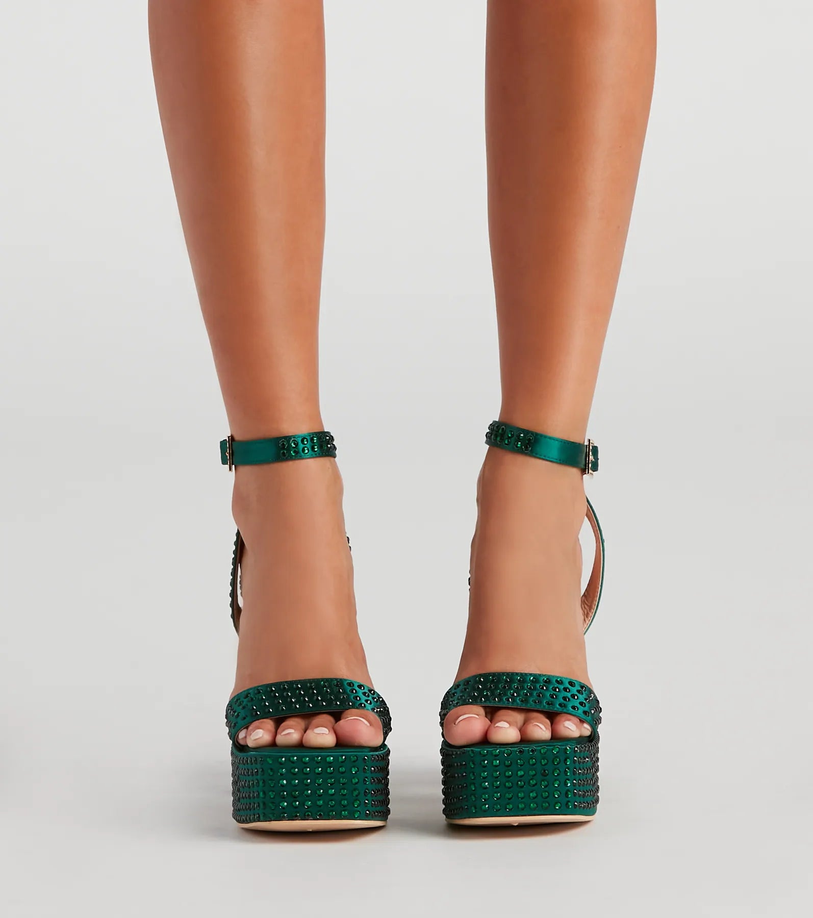 Disco Queen Rhinestone Block Heels