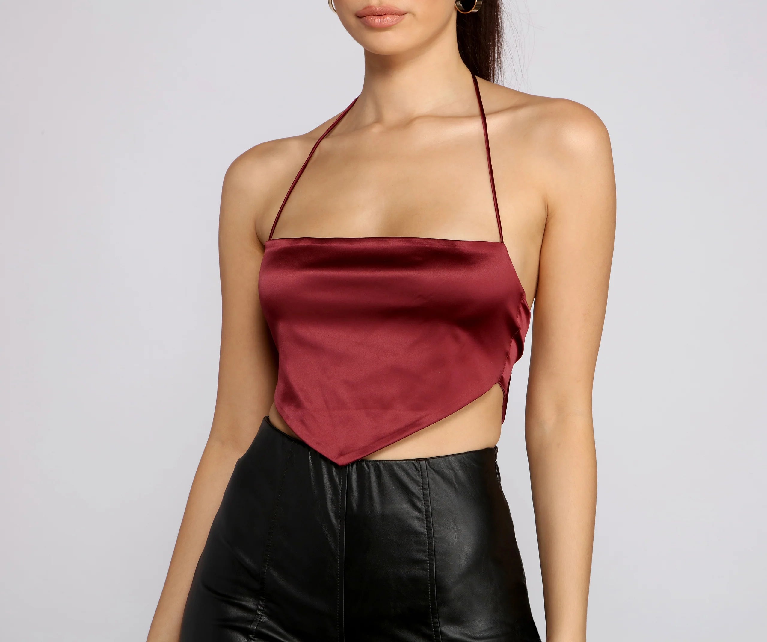 Chic Stunner Satin Scarf Top