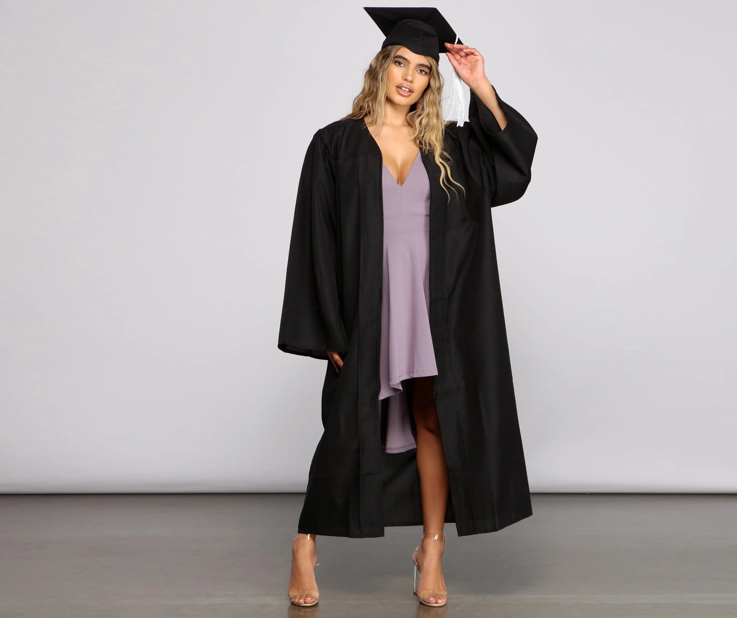 Alluring In Crepe High-Low Skater Dress