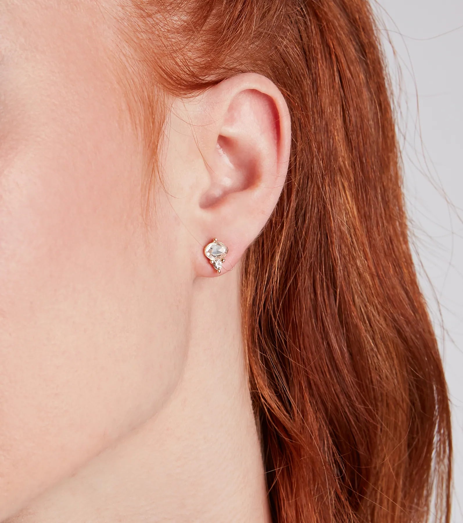 Chic Shine Rhinestone Stud And Duster Earrings Set