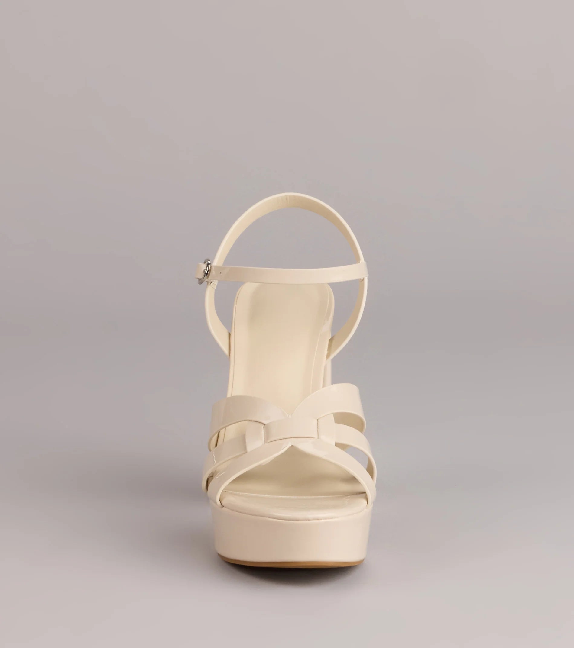 Glossed Up Patent Strappy Platform Heels