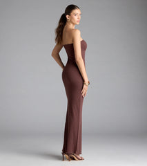 Beachy Breeze Strapless Slit Maxi Dress