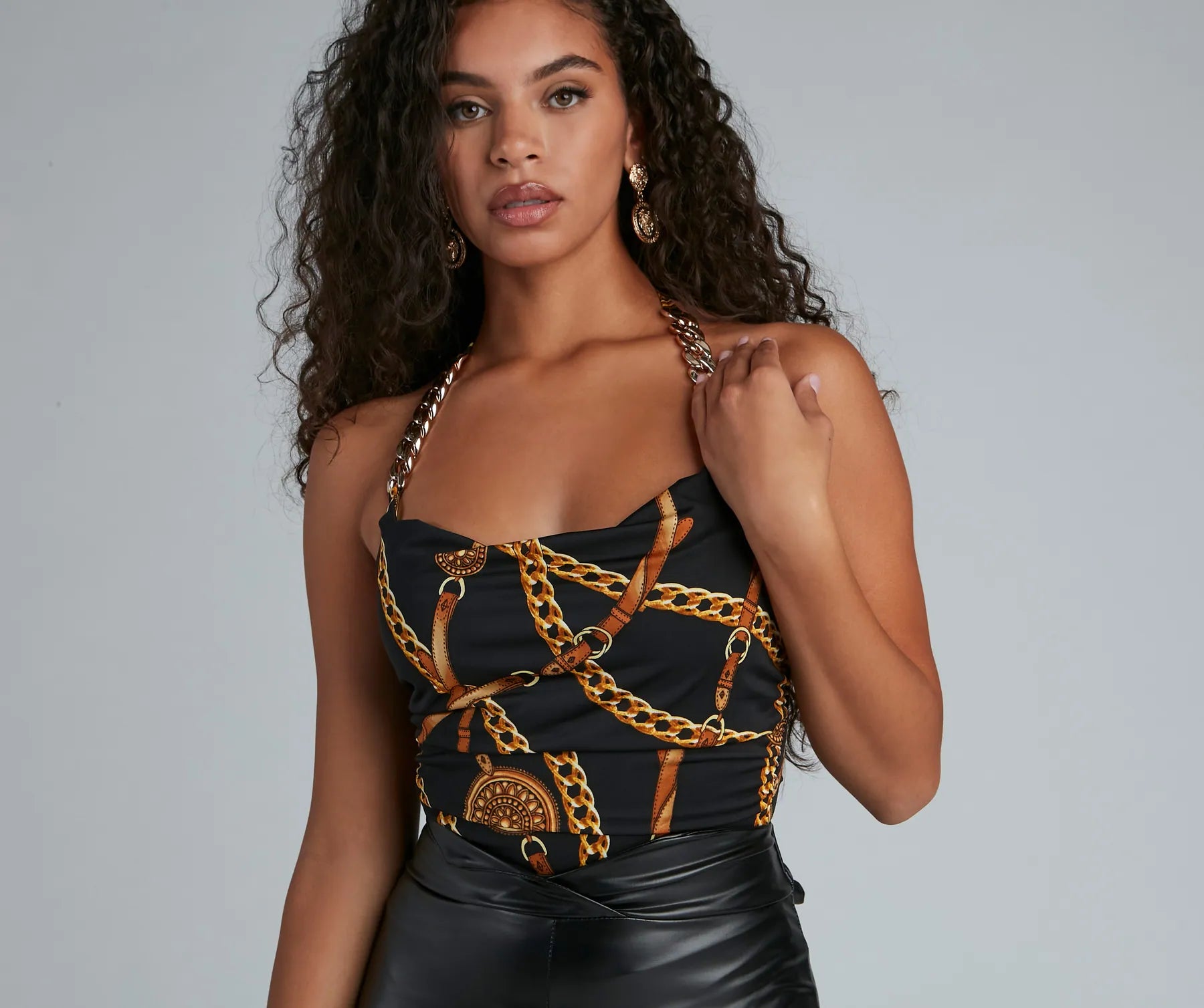 Bold Beauty Chain Halter Bodysuit