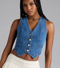 Hometown Cutie Button Denim Vest