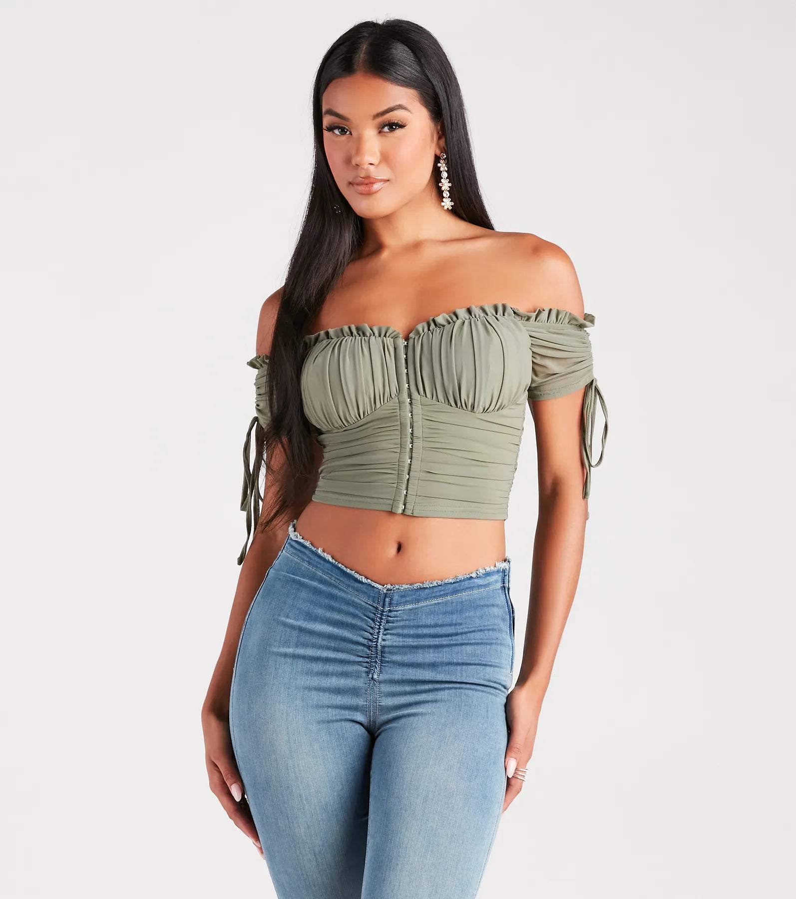 Hooked In Ruched Crop Top