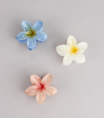 Beachy Blossom Three-Pack Hair Clip Set