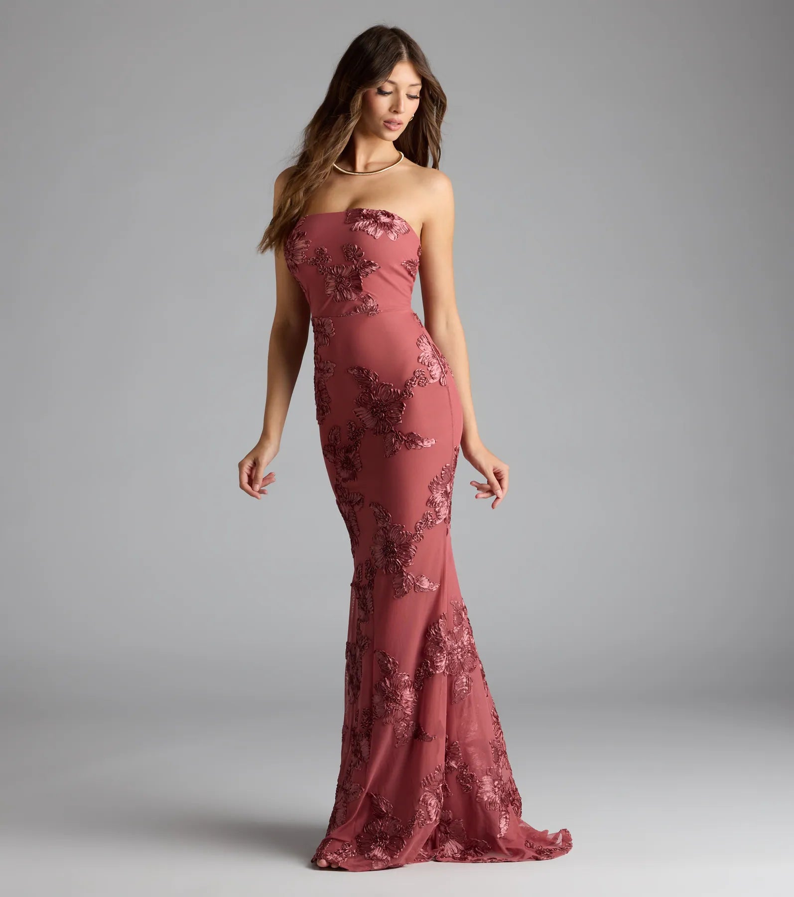 Ariela Lace-Up Cutout Mermaid Formal Dress