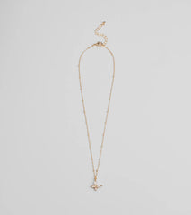 Charming Glam Cubic Zirconia Butterfly Pendant Necklace