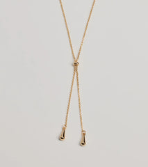 Sleek Minimalist Era Teardrop Slider Necklace
