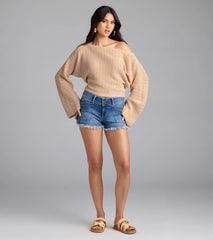 Cute In Crochet Long Sleeve Sweater