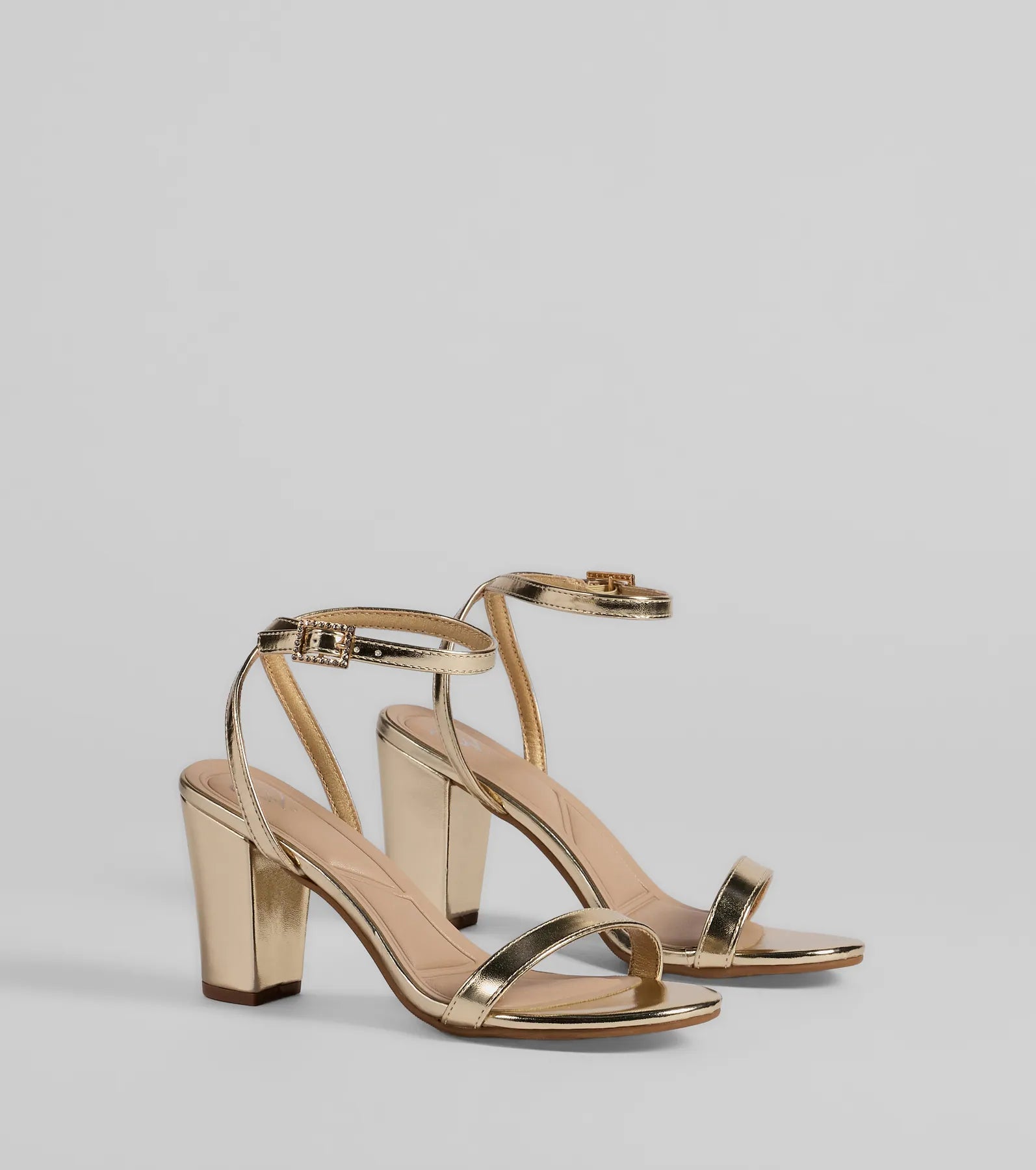 Pretty In Metallic Basic Block Heels