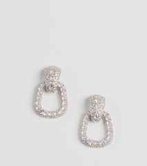 Keep it Frosty Rhinestone Door Knocker Earrings