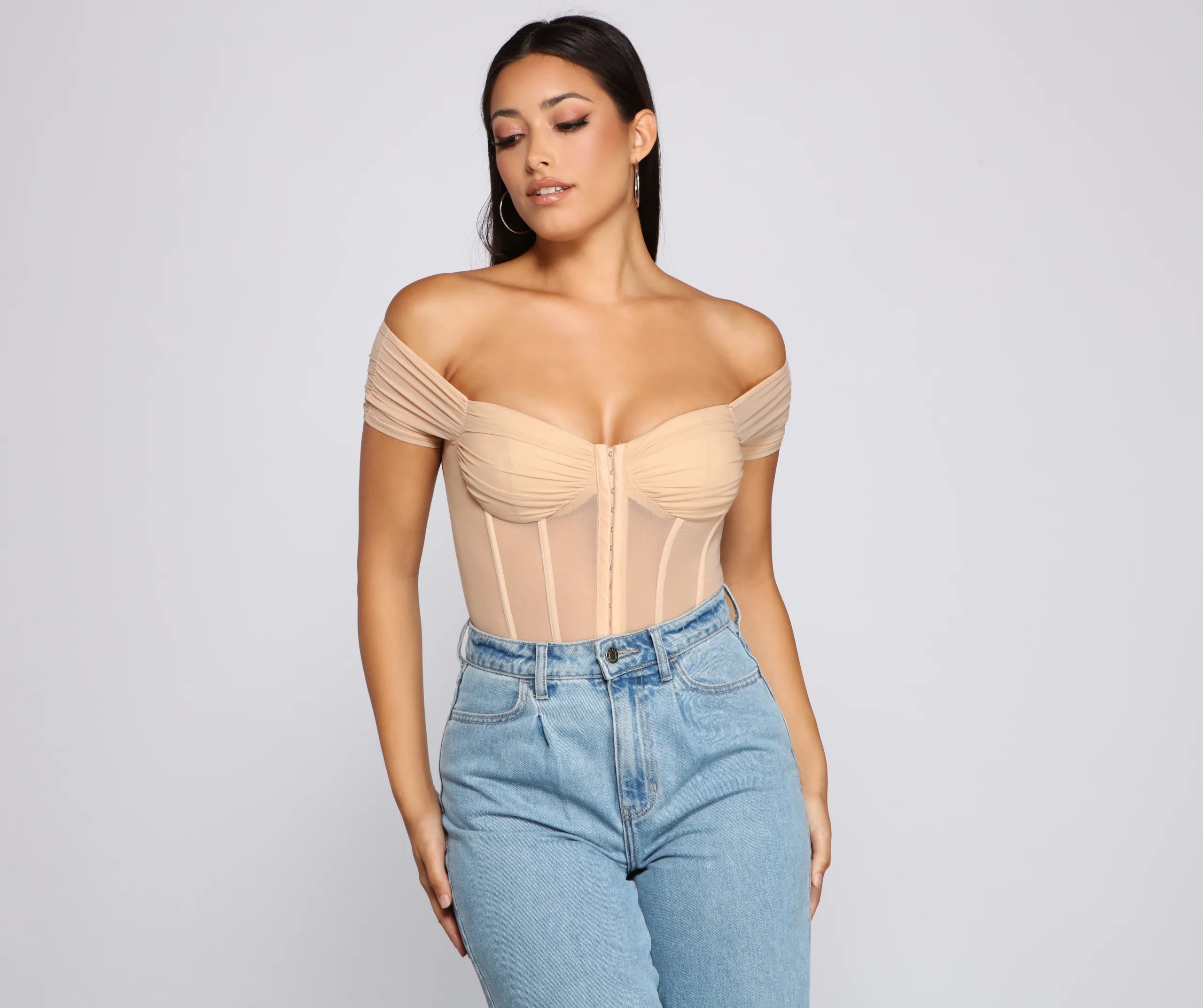So Chic Mesh Bustier Bodysuit