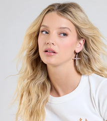 Classically Stunning Gemstone Cross Earrings