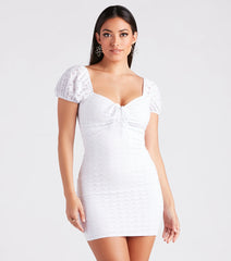 Dressing For Sunshine Eyelet Lace Mini Dress
