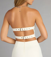 Behind The Scenes Buckle Bodycon Tube Dress