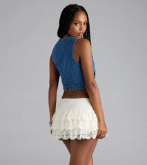 Hometown Cutie Button Denim Vest