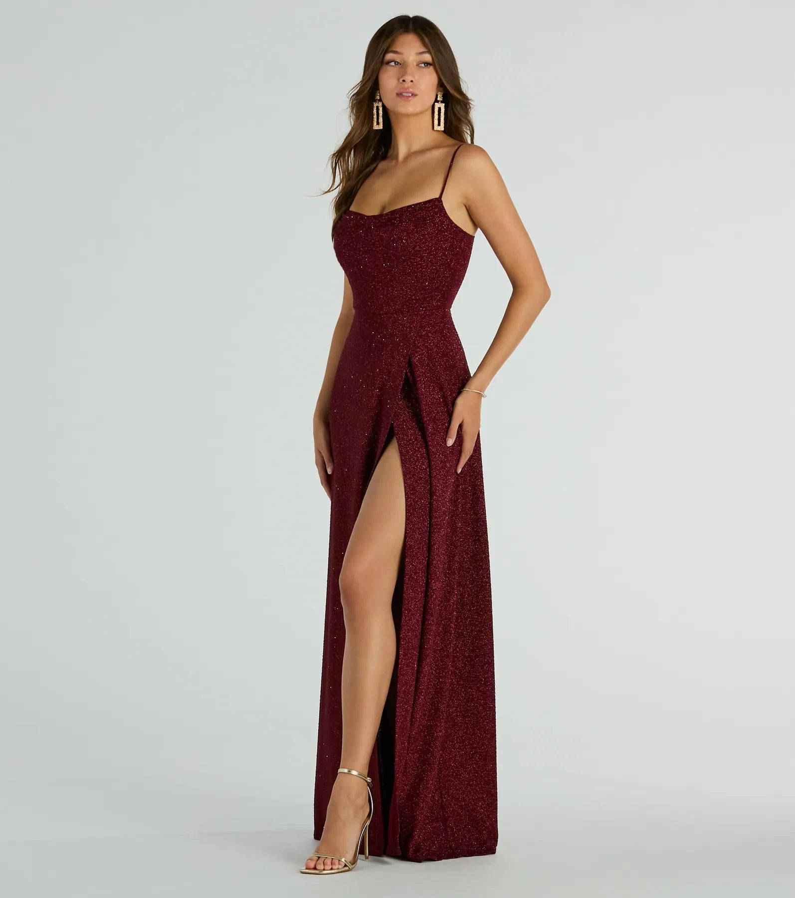 Stephanie Formal Glitter A-Line Dress