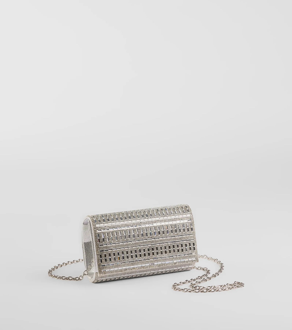 So Glam Rhinestone And Baguette Stone Clutch