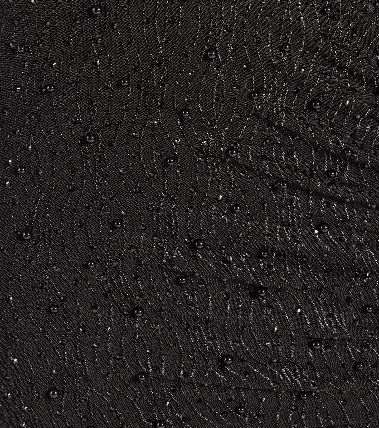 Luxe Design Lace-Up Pearl Rhinestone Mini Dress