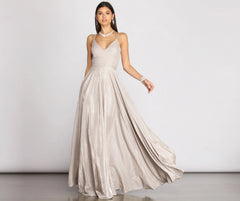 Shira Shine Lace Back Gown