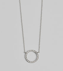 Pretty Shine Cubic Zirconia Circle Pendant Necklace