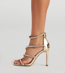 Golden Hour Rhinestone Strap Heels