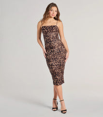 On The Hunt Loepard Bodycon Midi Dress